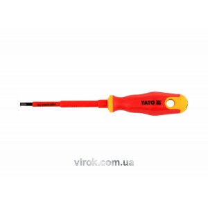 Викрутка плоска діелектрична ізольована YATO : шліц SL5,5 x 125 мм. VDE до 1000V [12/120]