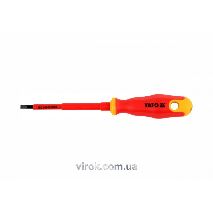Викрутка плоска діелектрична ізольована YATO : шліц SL5,5 x 125 мм. VDE до 1000V [12/120]