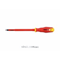 Викрутка плоска діелектрична ізольована YATO : шліц SL6,5 x 150 мм. VDE до 1000V [12/120]