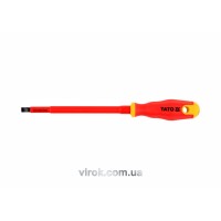 Викрутка плоска діелектрична ізольована YATO : шліц SL8 x 175 мм. VDE до 1000V [12/120]