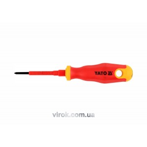 Викрутка хрестова діелектрична ізольована YATO : PH0 x 60 мм. VDE до 1000V [12/120]