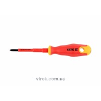 Викрутка хрестова діелектрична ізольована YATO : PH1 x 80 мм. VDE до 1000V [12/120]
