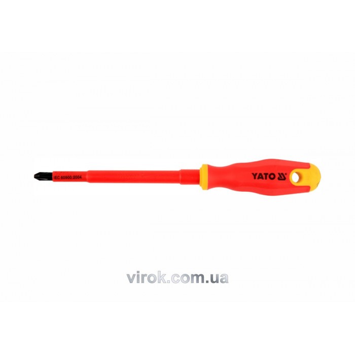 Викрутка хрестова діелектрична ізольована YATO : PH3 x 150 мм. VDE до 1000V [12/120]