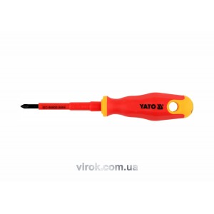 Викрутка хрестова діелектрична ізольована YATO : PZ1 х 80 мм. VDE до 1000V [12/120]