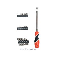 Викрутка - тримач YATO з гнучким стержнем з насадками, HEX 1/4". Hабір 31 Од. [6/24]