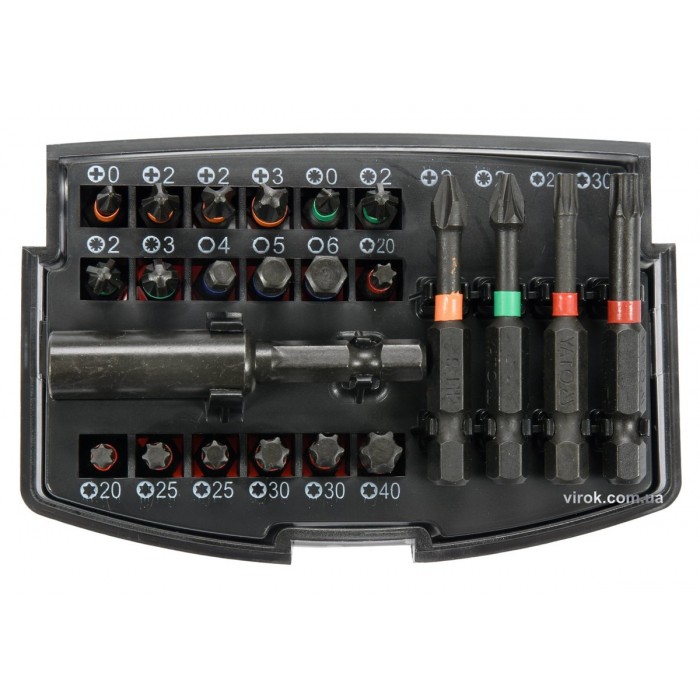 Набір насадок викруткових ударних YATO з тримачем : 1/4", 23 шт. [20]