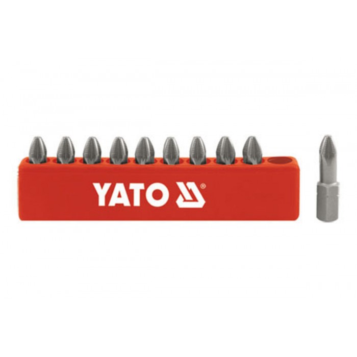 Набір насадок викруткових YATO : "Pozidriv" РZ1 x 25 мм. HEX 1/4" 10 шт. [25/200]