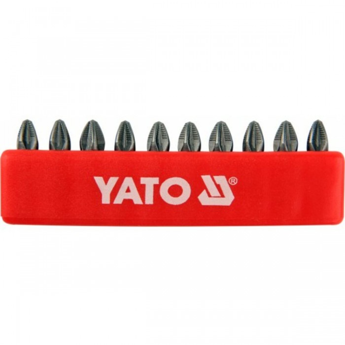 Набір насадок викруткових YATO : "Pozidriv" РZ2 x 25 мм. HEX 1/4" 10 шт. [25/200]