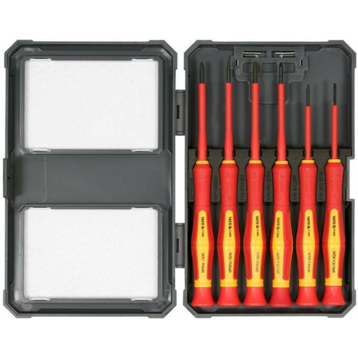 Набір викруток прецизійних діелектричних ізольованих YATO: до 1000 V, 6 шт. [6/48]