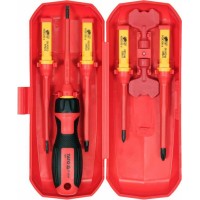 Набір викруток діелектричних ізольованих YATO: до 1000 V, 4 шт. в футлярі [6/24]