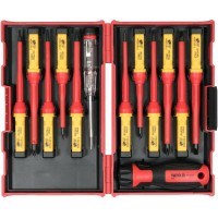 Набір викруток діелектричних ізольованих YATO: до 1000 V, 13 шт. в футлярі [6/12]