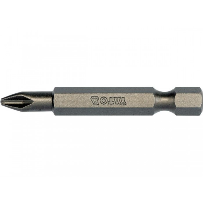 Насадка викруткова з NON SLIP SYSTEM хрестовидним шліцом YATO: PН2 x 50 мм. шпиндель HEX 1/4". 10 шт