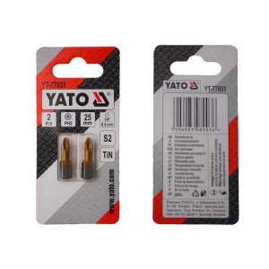 Насадка викруткова YATO PH2 х 25 мм. HEX 1/4", покрита титаном, 2 шт.