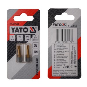 Насадка викруткова YATO TORX T25 х 25 мм. HEX 1/4", покрита титаном, 2 шт.