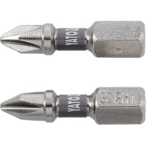 Насадка викруткова YATO PH1 х 25мм. HEX 1/4", покрита нікелем, 2шт.[10]