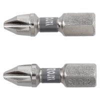 Насадка викруткова YATO PH2 х 25мм. HEX 1/4", покрита нікелем, 2шт.[10]