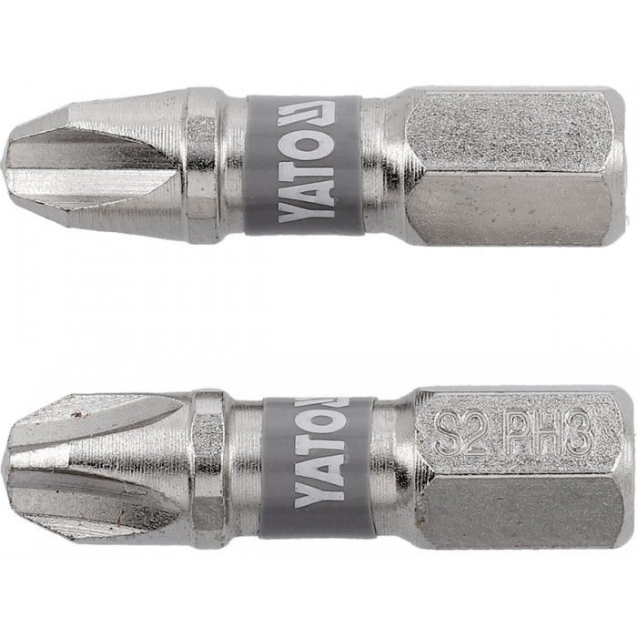 Насадка викруткова YATO PH3 х 25мм. HEX 1/4", покрита нікелем, 2шт.[10]