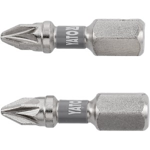 Насадка викруткова YATO PZ1 х 25мм. HEX 1/4", покрита нікелем, 2шт.[10]