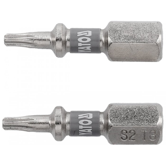 Насадка викруткова YATO TORX T8 х 25мм. HEX 1/4", покрита нікелем, 2шт.[10]