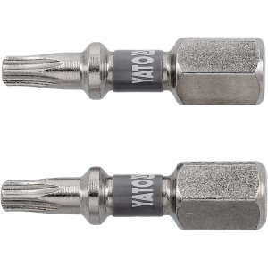 Насадка викруткова YATO TORX T15 х 25 мм. HEX 1/4", покрита нікелем, 2 шт.[10]