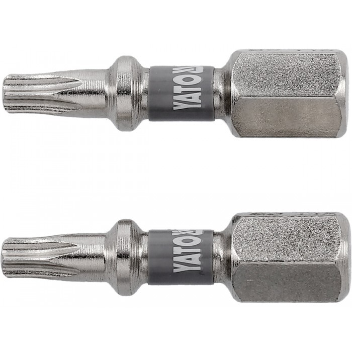 Насадка викруткова YATO TORX T15 х 25 мм. HEX 1/4", покрита нікелем, 2 шт.[10]