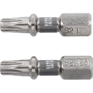 Насадка викруткова YATO TORX T25 х 25 мм. HEX 1/4", покрита нікелем, 2 шт.[10]