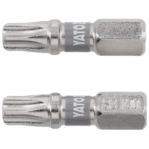 Насадка викруткова YATO TORX T30 х 25 мм. HEX 1/4", покрита нікелем, 2 шт.[10]