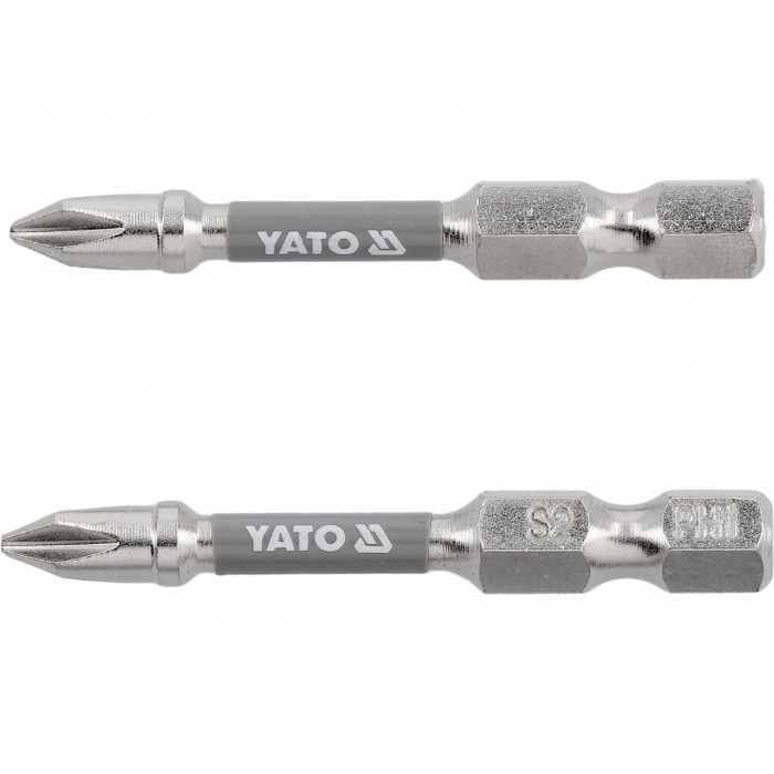 Насадка викруткова YATO PH1 х 50мм. HEX 1/4", покрита нікелем, 2шт.[10]