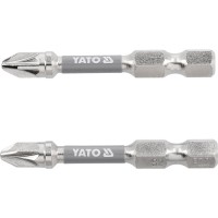 Насадка викруткова YATO PZ2 х 50мм. HEX 1/4", покрита нікелем, 2шт.[10]