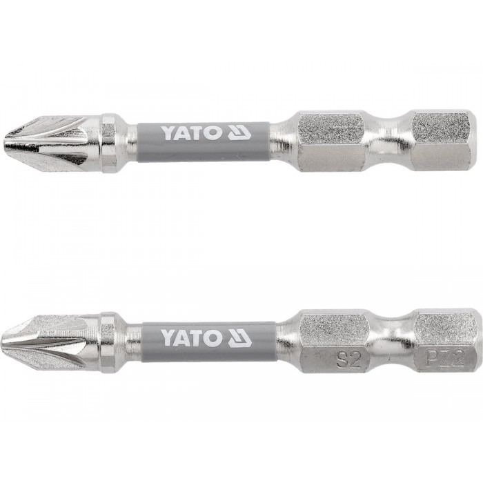 Насадка викруткова YATO PZ2 х 50мм. HEX 1/4", покрита нікелем, 2шт.[10]