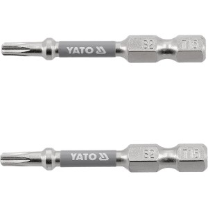 Насадка викруткова YATO TORX T15 х 50 мм. HEX 1/4", покрита нікелем, 2 шт.[10]