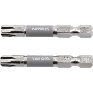 Насадка викруткова YATO TORX T40 х 50 мм. HEX 1/4", покрита нікелем, 2 шт.[10]