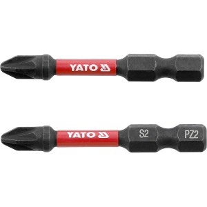 Насадка викруткова ударна YATO PZ2 х 50 мм. HEX 1/4", 2 шт.[10]