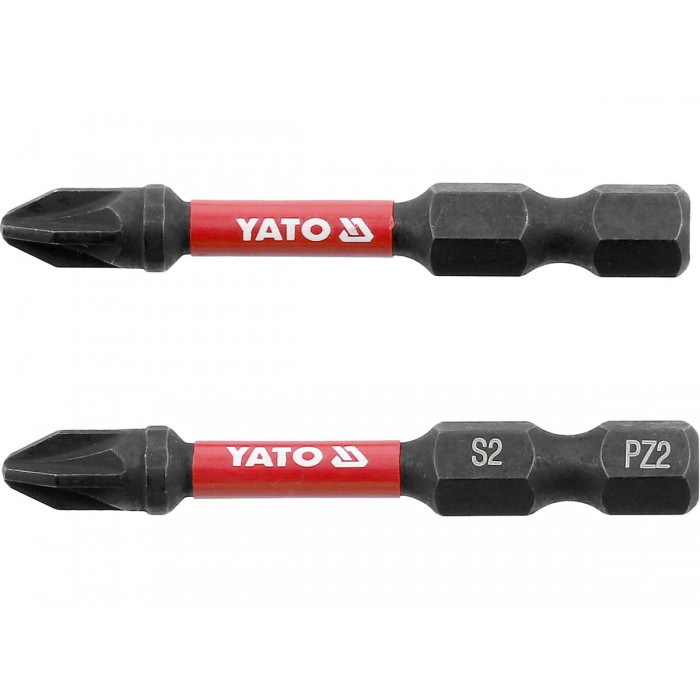 Насадка викруткова ударна YATO PZ2 х 50 мм. HEX 1/4", 2 шт.[10]