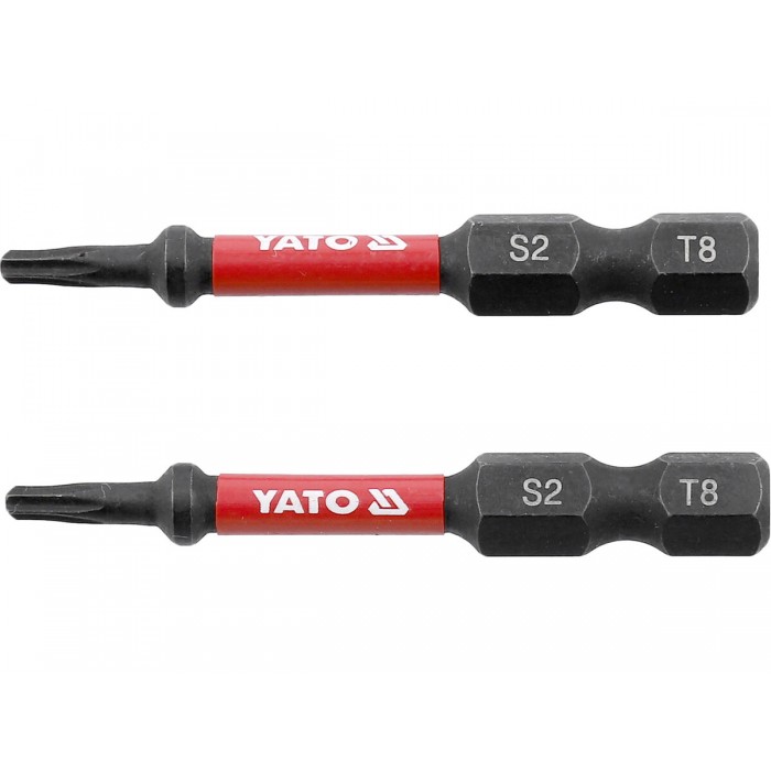 Насадка викруткова ударна YATO TORX T8 х 50 мм. HEX 1/4", 2 шт.[10]