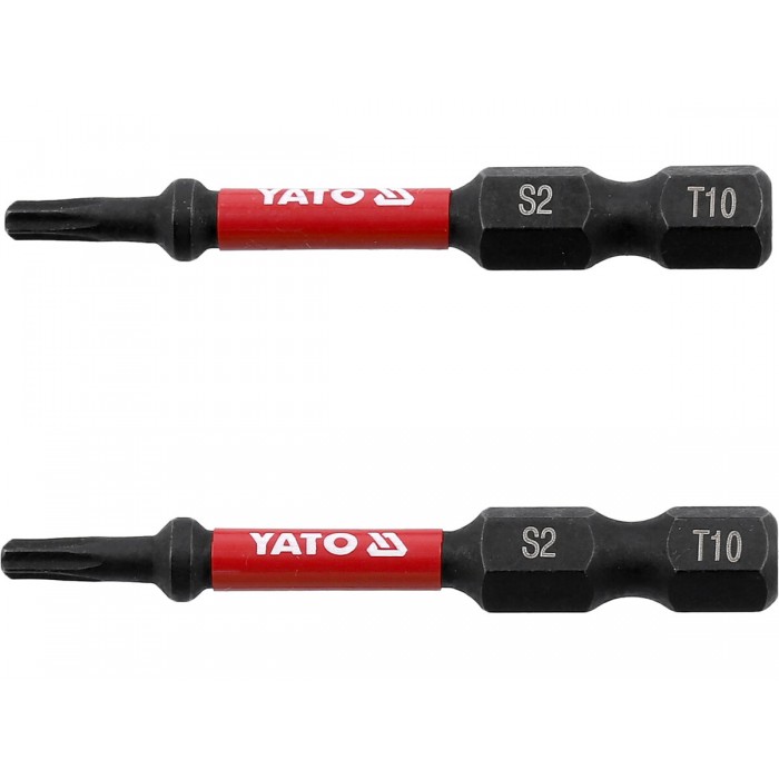 Насадка викруткова ударна YATO TORX T10 х 50 мм. HEX 1/4", 2 шт.[10]