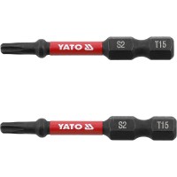 Насадка викруткова ударна YATO TORX T15 х 50 мм. HEX 1/4", 2 шт.[10]