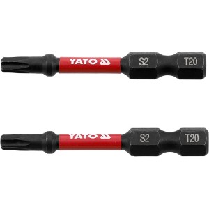 Насадка викруткова ударна YATO TORX T20 х 50 мм. HEX 1/4", 2 шт.[10]