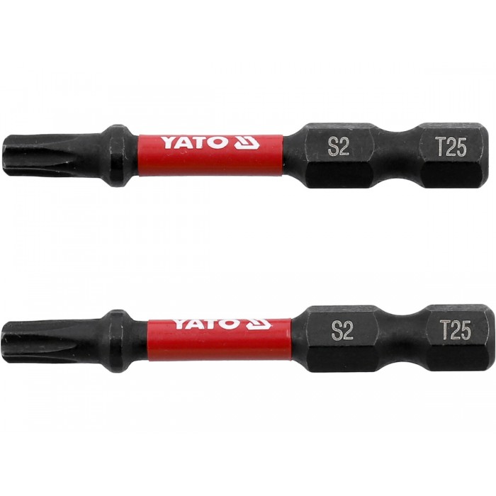 Насадка викруткова ударна YATO TORX T25 х 50 мм. HEX 1/4", 2 шт.[10]