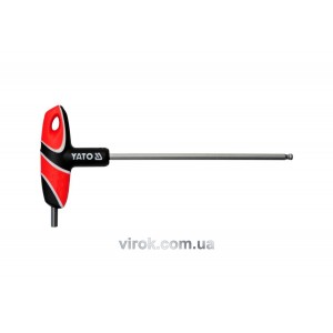 Ключ шестигранний YATO : тип "T", M6 мм, двосторонній, кульковий наконечник L= 170 мм [12/144]