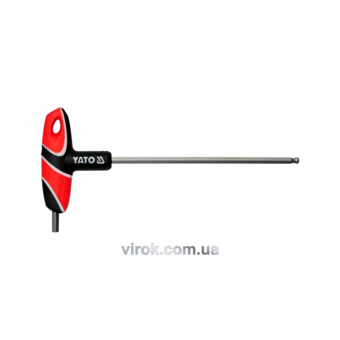 Ключ шестигранний YATO : тип "T", M6 мм, двосторонній, кульковий наконечник L= 170 мм [12/144]
