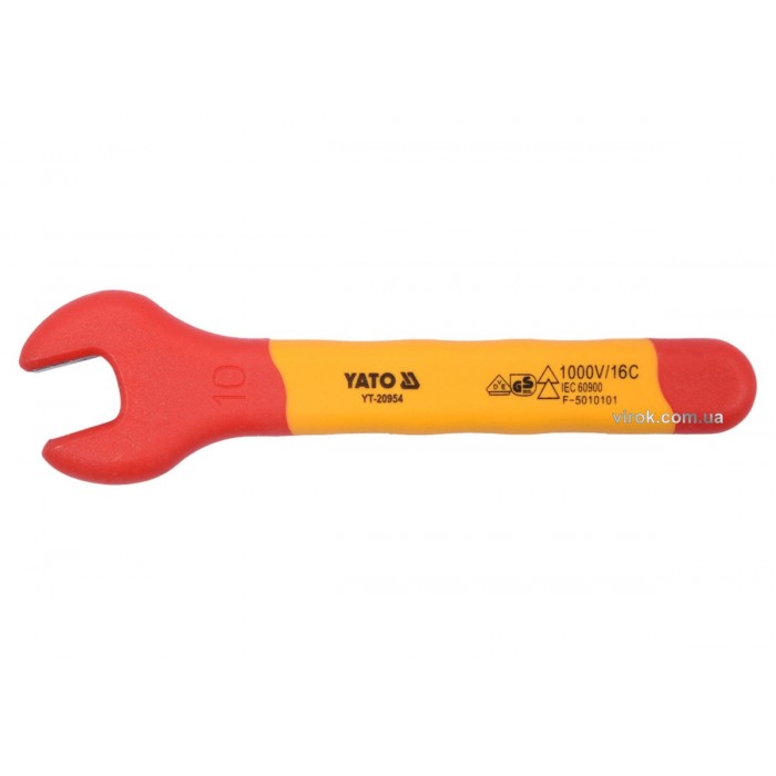 Ключ ріжковий YATO : М10 мм, ізольований корпус VDE до 1000V [6/108]