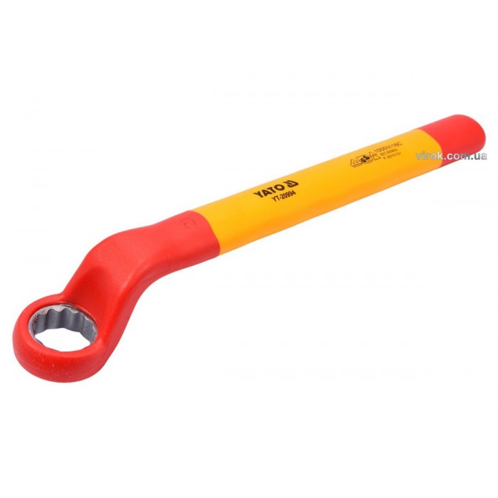 Ключ накидний YATO : Вигнутий, М21 мм, ізольований корпус VDE до 1000V (DW)