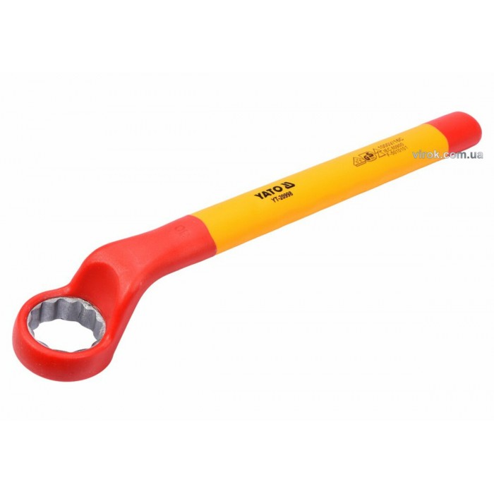 Ключ накидний YATO : Вигнутий, М30 мм, ізольований корпус VDE до 1000V (DW)