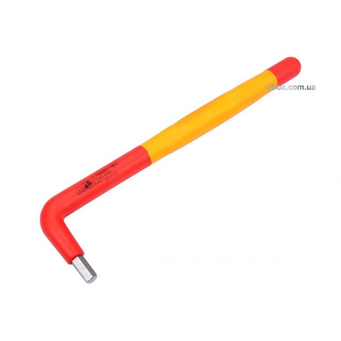 Ключ шестигранний YATO : тип "Г", М6 мм, L= 180 мм, B= 47 мм, ізольований корпус VDE до 1000V(DW)