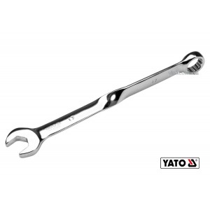 Ключ ріжково-накидний, кручений 90° YATO : М= 17 x 244 мм, Cr-V [40/80]