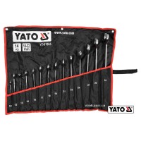 Ключі ріжково-накидні, кручені 90° YATO : М= 10-32 мм, Cr-V, 14 шт [4]