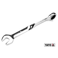 Ключ ріжково-накидний, кручений 90° з тріщаткою YATO : М= 18 x 240 мм, HRC 40-45, Cr-V(DW)