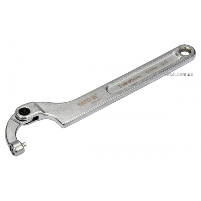 Ключ гаковий з носиком на шар з округленим болтиком в діапаз. M=35-50мм YATO, Хр-Ванад. L=210мм [10]