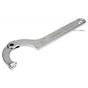 Ключ гаковий з носиком на шарн з округленим болтиком в діапаз. M=80-120мм YATO, L=340 мм. CrV [5/10]